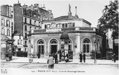 Postal que muestra la estación de Montrouge, París, c.1900